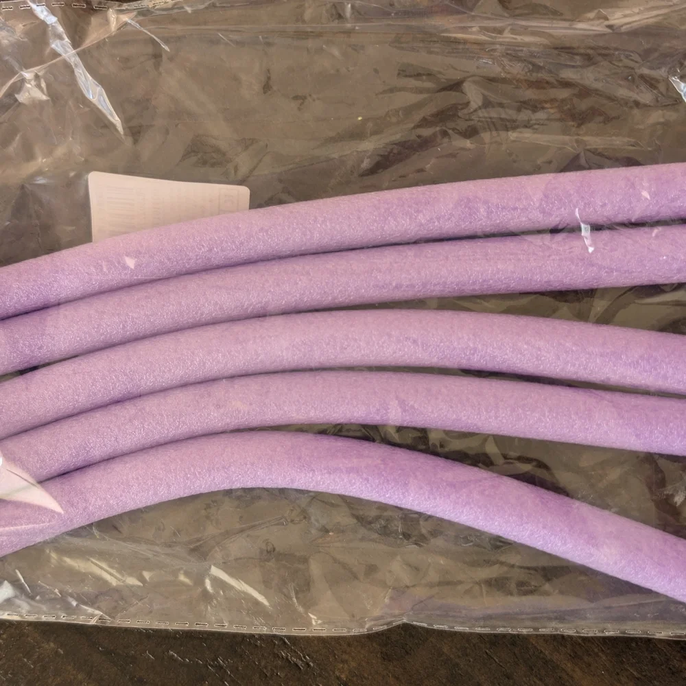 Purple Foam Hair Rollers and Hair Clips Set